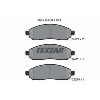 Колодки гальмівні (передні) Nissan Leaf 10-14/Navara/Pathfinder 04- (Tokico) (163.7x53.8x15.4) TEXTAR 2422704