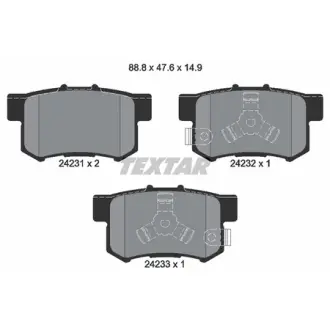 Колодки гальмівні (задні) Honda Accord IV/V/VI/VII 89-12/Civic VI/VII/VIII 94-/CR-V 01-07 TEXTAR 2423101
