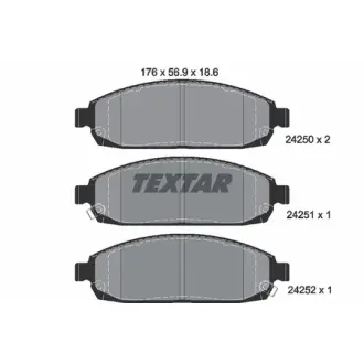 Комплект тормозных колодок, дисковый тормоз TEXTAR 2425001