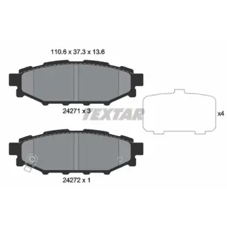 Колодки гальмівні (задні) Subaru Impreza/Outback/Forester 03- (Akebono) TEXTAR 2427101