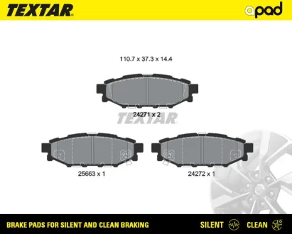 Колодки тормозные textar a-pad TEXTAR 2427101SC