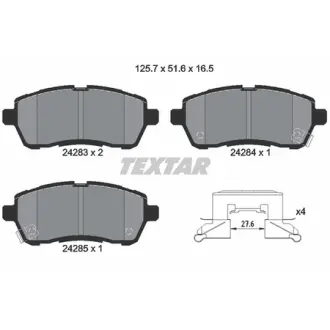 Комплект тормозных колодок, дисковый тормоз TEXTAR 2428303