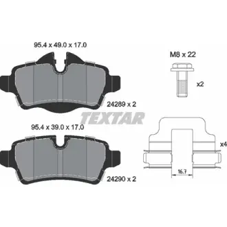 Колодки гальмівні (задні) Mini (R56)/Roadster (R59)/Clubman (R55) 06-15 (Lucas) Q+ TEXTAR 2428901
