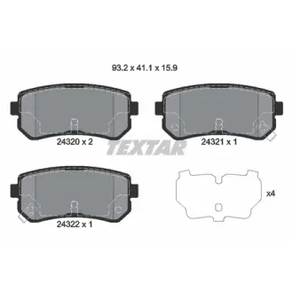 Колодки гальмівні (задні) Hyundai Accent/I20/I30/Ix35/Kia Ceed/Rio/Sportage 1.2-3.3 05- (Mando) Q+ TEXTAR 2432001