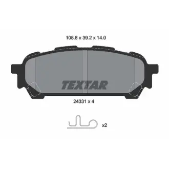 Колодки гальмівні (задні) Subaru Impreza/Forester 99- (Akebono) TEXTAR 2433101