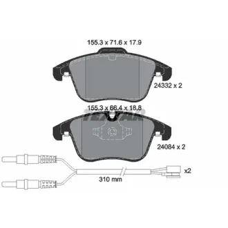 Колодки гальмівні (передні) Citroen C5/ Peugeot 407/508 08- (з датчиками) (Teves) Q+ TEXTAR 2433201
