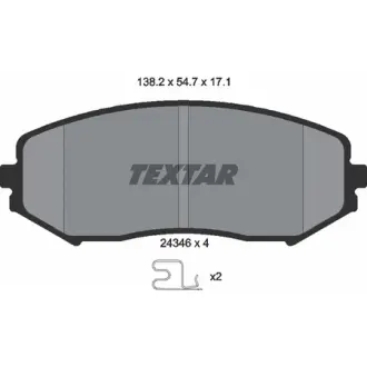 Колодки гальмівні (передні) Suzuki Grand Vitara 1.3-3.2 98- (Tokico) TEXTAR 2434601