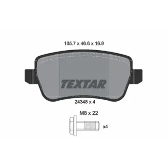 Комплект тормозных колодок, дисковый тормоз TEXTAR 2434801
