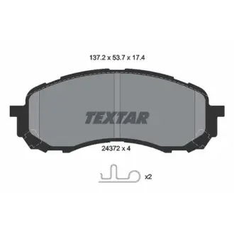 Гальмівні колодки SUBARU Impreza "F "00>> TEXTAR 2437201