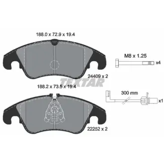 Колодки гальмівні (передні) Audi A6/A7/Q5 08- (TRW) (з датчиком) Q+ TEXTAR 2440903
