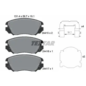 Колодки гальмівні (передні) Opel Insignia/Chevrolet Aveo 05- (Mando) TEXTAR 2441501