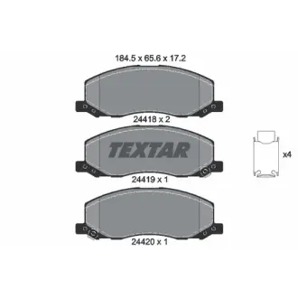 Комплект тормозных колодок, дисковый тормоз TEXTAR 2441801