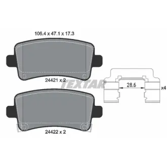 Колодки гальмівні (задні) Opel Insignia 08-17/Chevrolet Malibu 12-/Saab 9-5 10-12 (TRW) Q+ TEXTAR 2442102