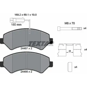 Колодки гальмівні (передні) Citroen Jumper/Fiat Ducato/Peugeot Boxer 2.0-3.0HDi 06- R16(+датчик) Q+ TEXTAR 2446703