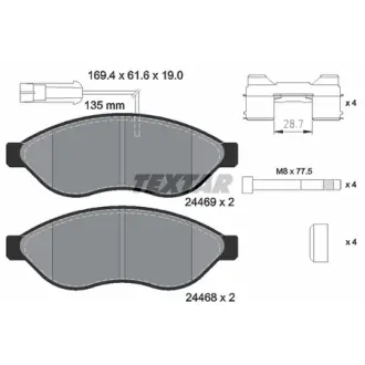 Колодки гальмівні (передні) Citroen Jumper/Fiat Ducato/Peugeot Boxer 06- (Brembo) Q+(з датчиком) TEXTAR 2446901