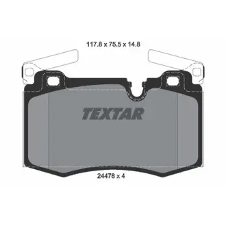 Комплект тормозных колодок, дисковый тормоз TEXTAR 2447801