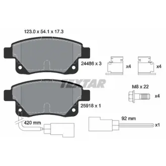 Колодки гальмівні (задні) Ford Transit V347 06- (Bosch) (з датчиками) TEXTAR 2448601