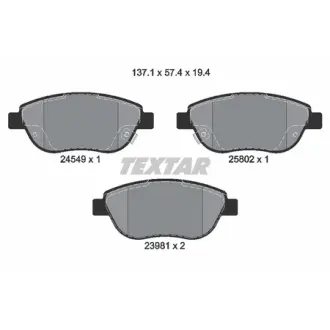 Колодки гальмівні, комплект TEXTAR 2454901