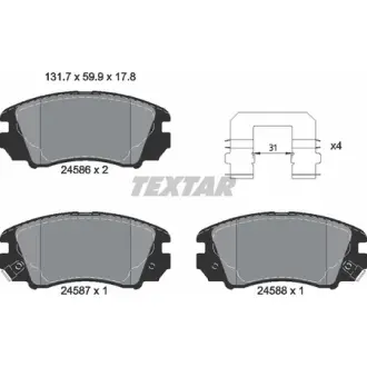 Колодки гальмівні, комплект TEXTAR 2458601