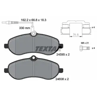 Колодки тормозные, комплект TEXTAR 2459501