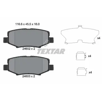 Колодки тормозные, комплект TEXTAR 2460201