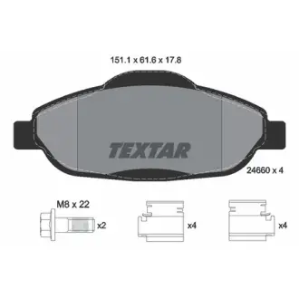 Колодки тормозные, комплект TEXTAR 2466001