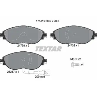 Колодки гальмівні, комплект TEXTAR 2473801