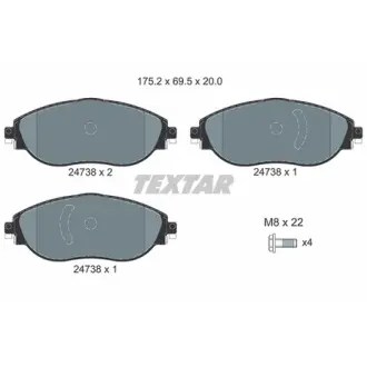 Колодки тормозные, комплект TEXTAR 2473806