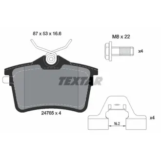 Колодки гальмівні, комплект TEXTAR 2476501