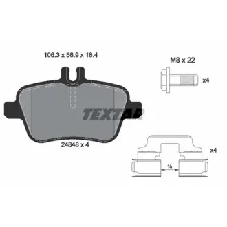 Колодки гальмівні, комплект TEXTAR 2484801