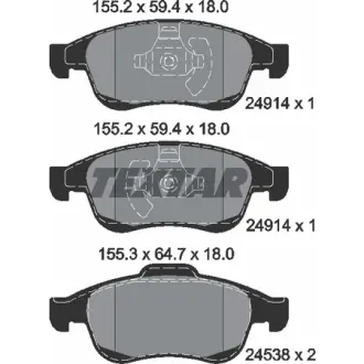 Колодки гальмівні, комплект TEXTAR 2491401