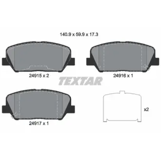 Колодки тормозные, комплект TEXTAR 2491501