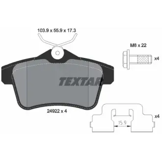 Колодки гальмівні, комплект TEXTAR 2492201