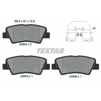 Колодки гальмівні, комплект TEXTAR 2493401