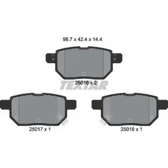 Колодки гальмівні, комплект TEXTAR 2501601