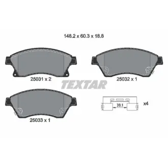 Колодки гальмівні, комплект TEXTAR 2503101