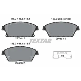 Колодки гальмівні, комплект TEXTAR 2503481