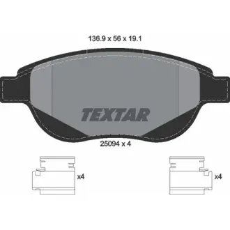 Колодки гальмівні, комплект TEXTAR 2509401