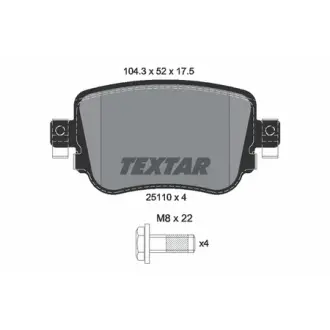 Колодки гальмівні, комплект TEXTAR 2511003