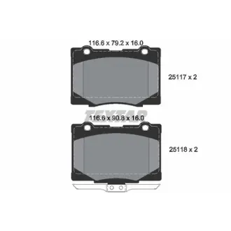 Колодки гальмівні, комплект TEXTAR 2511701