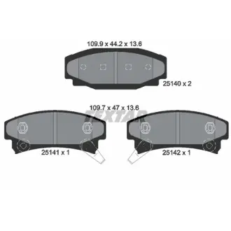 Колодки гальмівні, комплект TEXTAR 2514001