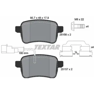 Колодки тормозные, комплект TEXTAR 2515601