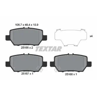 Колодки тормозные, комплект TEXTAR 2516601