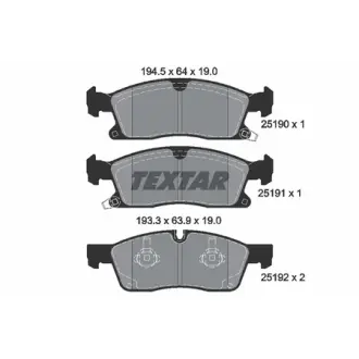 Колодки тормозные, комплект TEXTAR 2519002