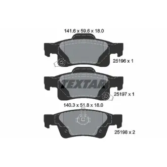 Колодки гальмівні, комплект TEXTAR 2519601