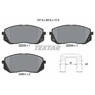 Колодки гальмівні, комплект TEXTAR 2520501