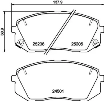 Колодки гальмівні, комплект TEXTAR 2520503