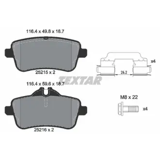 Колодки гальмівні, комплект TEXTAR 2521501