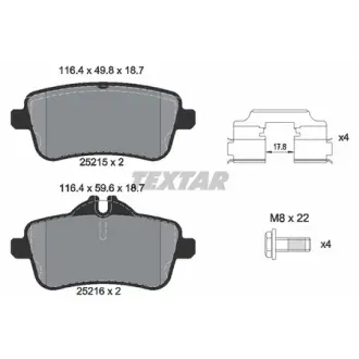Колодки гальмівні, комплект TEXTAR 2521502