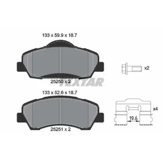 Колодки тормозные, комплект TEXTAR 2525001